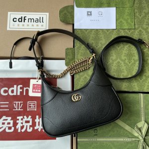 Aphrodite small shoulder bag Black soft leather - GB112