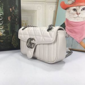 GG Marmont small shoulder bag White matelassé leather - GB151