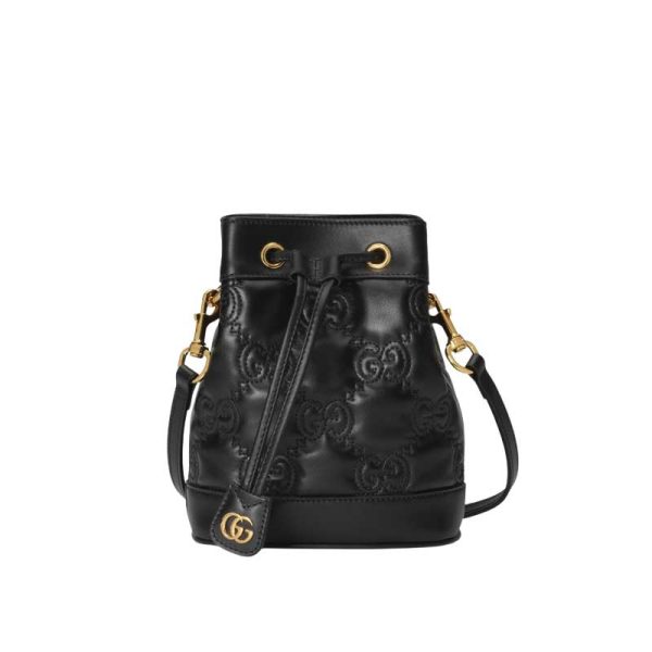 GG Matelassé bucket bag Black GG leather - GB125