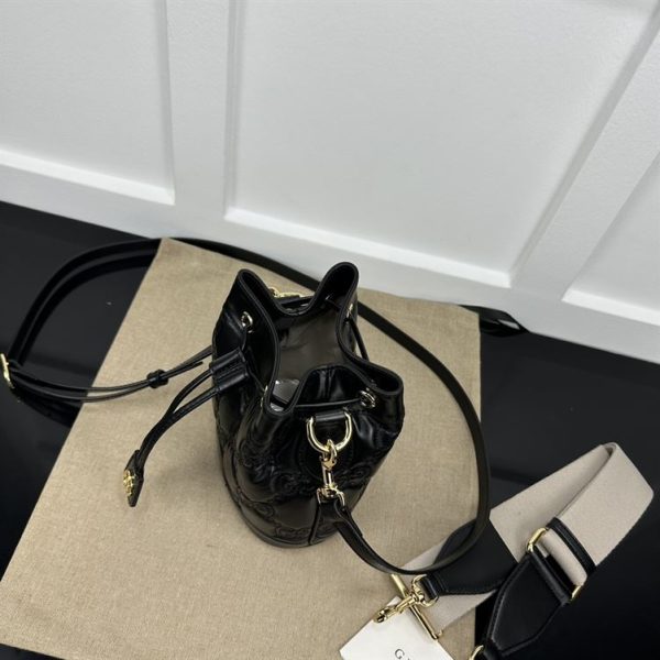 GG Matelassé bucket bag Black GG leather - GB125