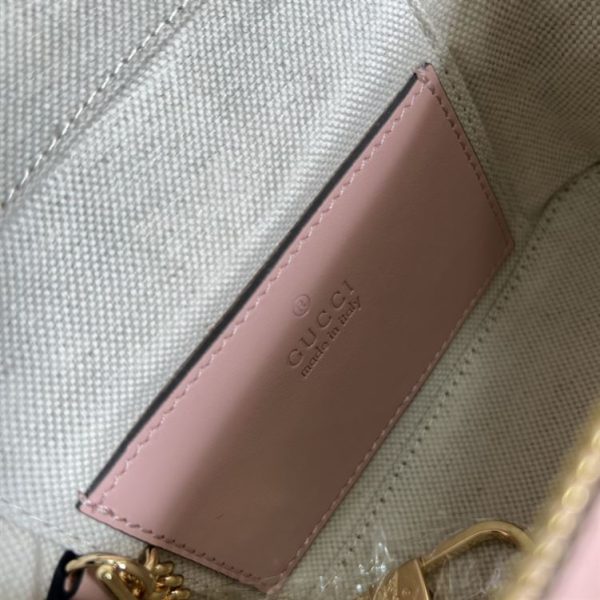 GG Matelassé top handle mini bag Light pink leather - GB131