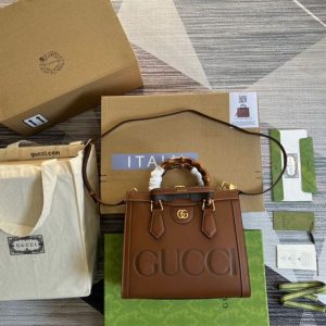 Gucci Diana medium top handle bag Brown leather - GB089