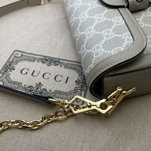 Gucci Horsebit 1955 shoulder bag Beige white GG Supreme canvas - GB126