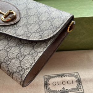 Gucci Horsebit 1955 small bag Beige and ebony GG Supreme canvas - GB109