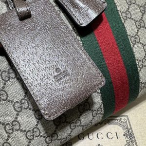 Gucci Savoy medium bowling bag Beige and ebony canvas - GB129