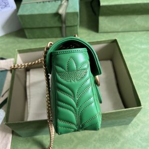 adidas x Gucci GG Marmont small shoulder bag Green and orange leather - GB094