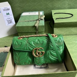 adidas x Gucci GG Marmont small shoulder bag Green and orange leather - GB094