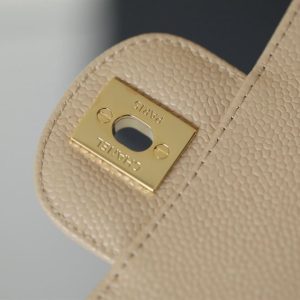 Chanel Classic Medium Caviar Flap Beige Gold Hardware - CB041