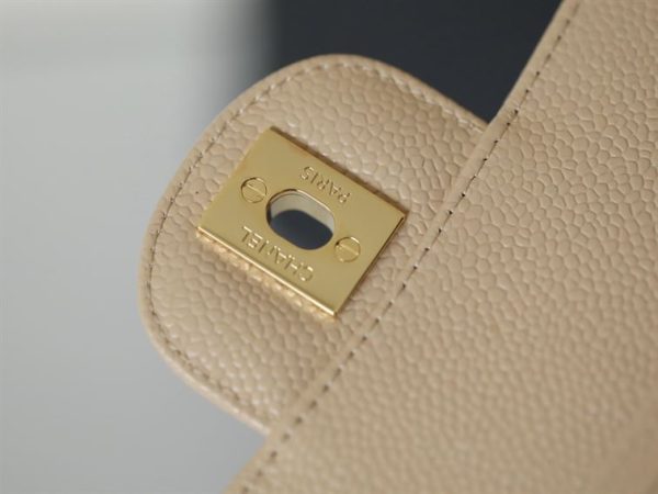 Chanel Classic Medium Caviar Flap Beige Gold Hardware - CB041