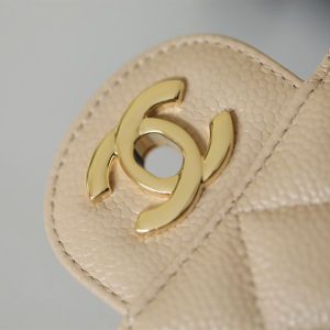 Chanel Classic Medium Caviar Flap Beige Gold Hardware - CB041