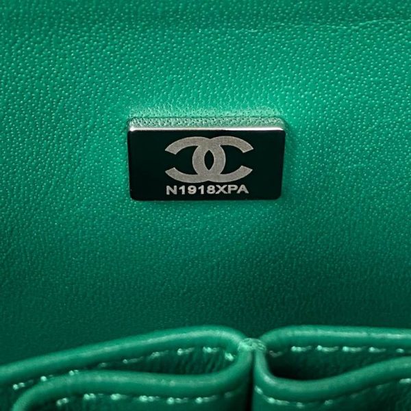 Chanel Small Classic Double Flap Bag Green Lambskin - CB030