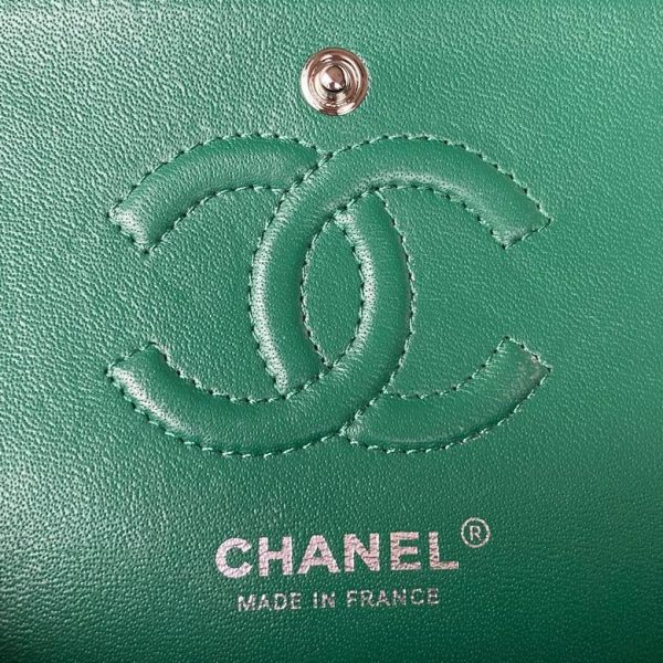 Chanel Small Classic Double Flap Bag Green Lambskin - CB030