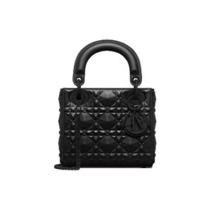 Mini Lady Dior Bag Black Cannage Calfskin with Diamond Motif - DB062