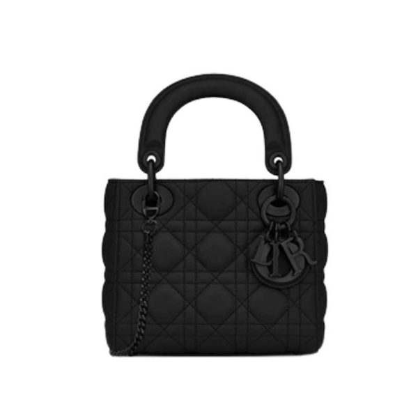 Mini Lady Dior Bag Black Ultramatte Cannage Calfskin - DB051