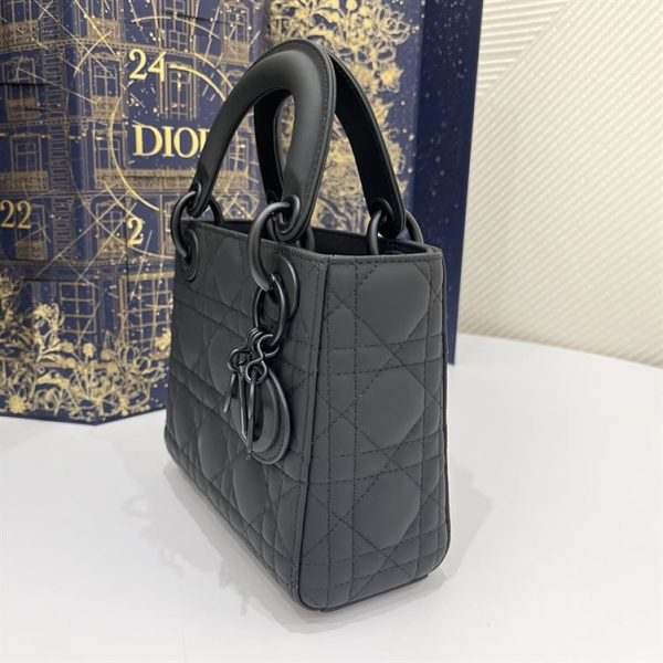 Mini Lady Dior Bag Black Ultramatte Cannage Calfskin - DB051