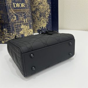 Mini Lady Dior Bag Black Ultramatte Cannage Calfskin - DB051