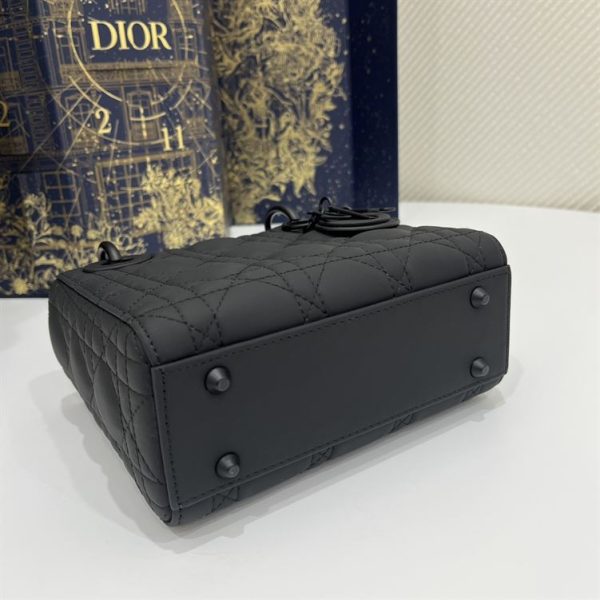 Mini Lady Dior Bag Black Ultramatte Cannage Calfskin - DB051