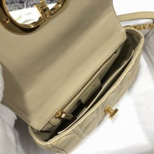 Small Dior Caro Bag Beige Supple Cannage Calfskin - DB067