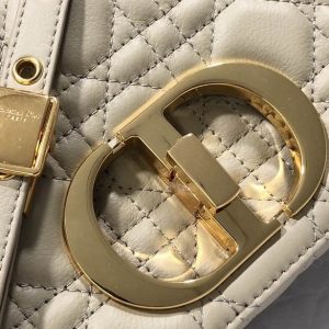 Small Dior Caro Bag Beige Supple Cannage Calfskin - DB067