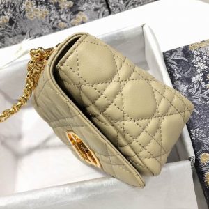 Small Dior Caro Bag Beige Supple Cannage Calfskin - DB067