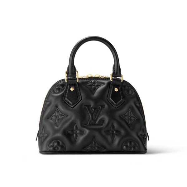 Louis Vuitton Alma BB Black Quilted embroidered smooth calf leather - LB078