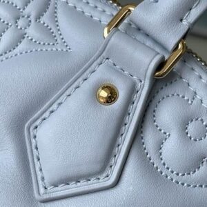 Louis Vuitton Alma BB Bleu Glacier Quilted embroidered smooth calf leather - LB080