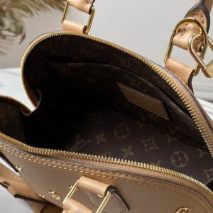 Louis Vuitton Alma BB Calfskin Metal Monogram Camel Brown - LB093