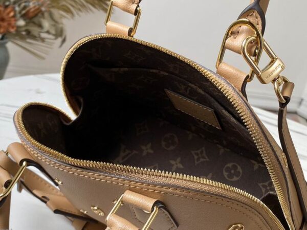 Louis Vuitton Alma BB Calfskin Metal Monogram Camel Brown - LB093