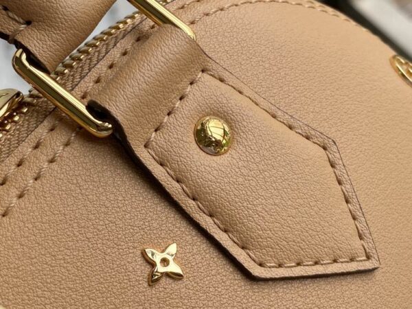 Louis Vuitton Alma BB Calfskin Metal Monogram Camel Brown - LB093