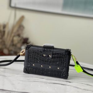 Petite Malle Black Brilliant Alligator leather - LB105