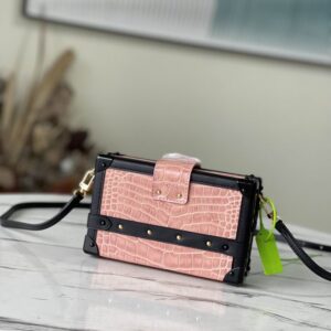 Petite Malle Rose Tourmaline Pink Brilliant Alligator leather - LB104