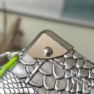 Petite Malle Silver Metallise Froisse Brilliant Alligator leather - LB102