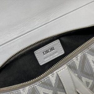 Saddle Bag Dior Gray CD Diamond Canvas and Smooth Calfskin - DB083