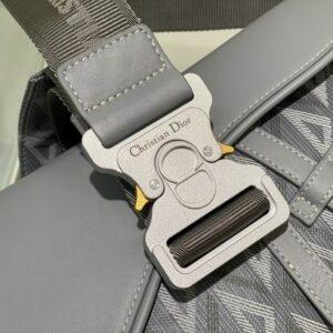 Saddle Bag Dior Gray CD Diamond Canvas and Smooth Calfskin - DB083