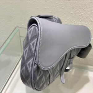 Saddle Bag Dior Gray CD Diamond Canvas and Smooth Calfskin - DB083