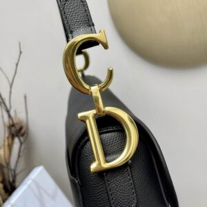 Saddle Bag With Strap Black Grained Calfskin - DB072