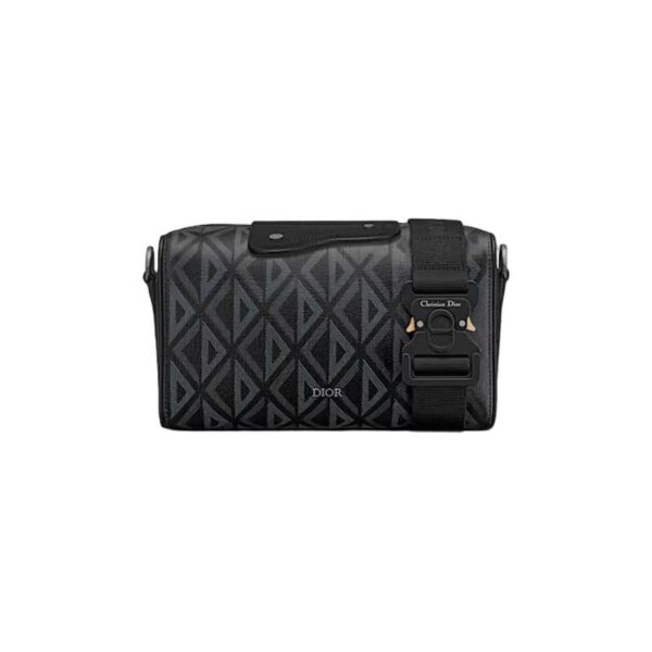 Dior Lingot 22 Black CD Diamond Canvas Bag- DB101