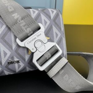 Dior Lingot 22 Gray CD Diamond Canvas Bag- DB095