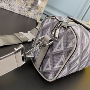 Dior Lingot 22 Gray CD Diamond Canvas Bag- DB095