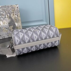 Dior Lingot 22 Gray CD Diamond Canvas Bag- DB095