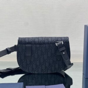 Saddle Pouch Black Dior Oblique Jacquard - DB098