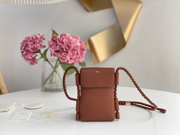 Chloé Key Phone Pouch in Brown