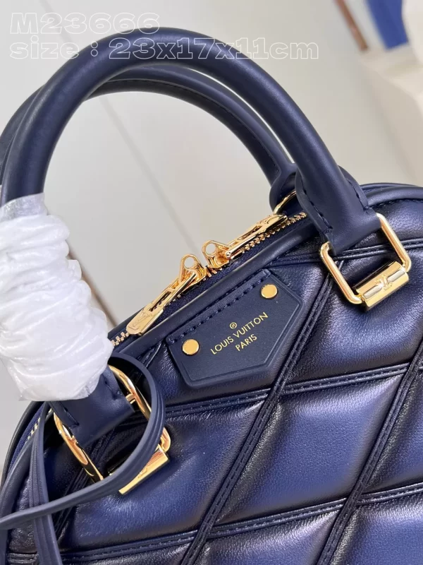 LV Quilted Alma BB Top-Handle Bag Bleu Marine