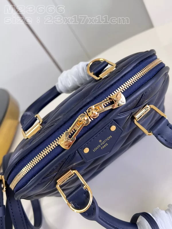 LV Quilted Alma BB Top-Handle Bag Bleu Marine