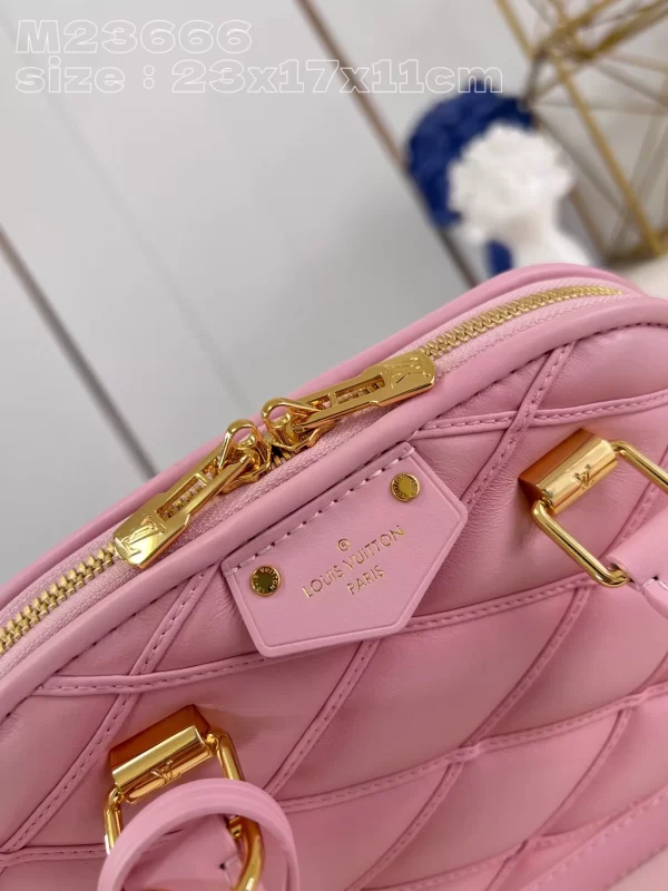 LV Quilted Alma BB Top-Handle Bag Rosabella Pink