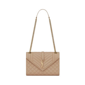 Envelope Medium in Quilted Grain de Poudre Embossed Leather Bag - YB028