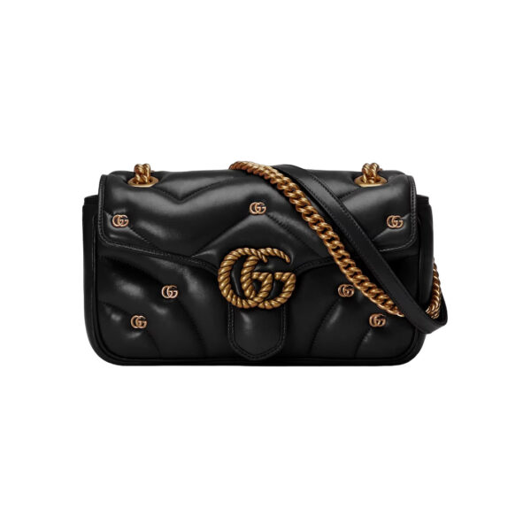 GG Marmont Small Shoulder Bag In Black Leather - GB215