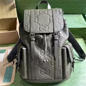 Jumbo GG Backpack in Dark green GG Canvas - GB245