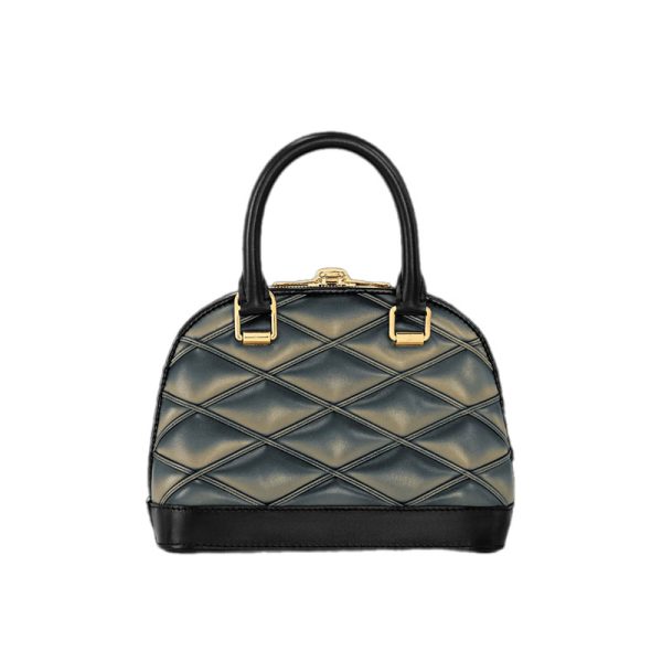 LV Quilted Alma BB Top-Handle Bag Black/Beige