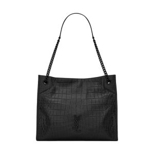 Niki Medium Shopping Bag in Crocodile-Embossed Leather - YB054